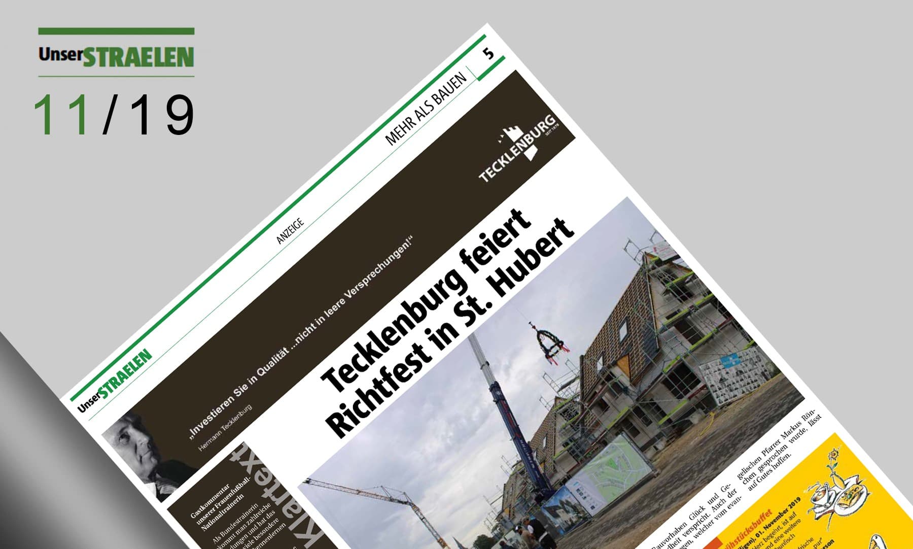 Tecklenburg viert het bereiken van het hoogste punt in St. Hubert