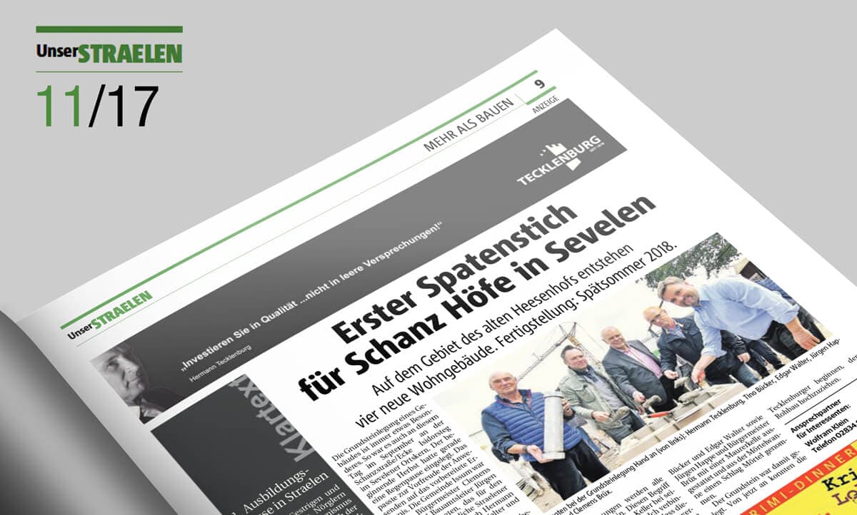 First groundbreaking ceremony for Schanz Höfe in Sevelen