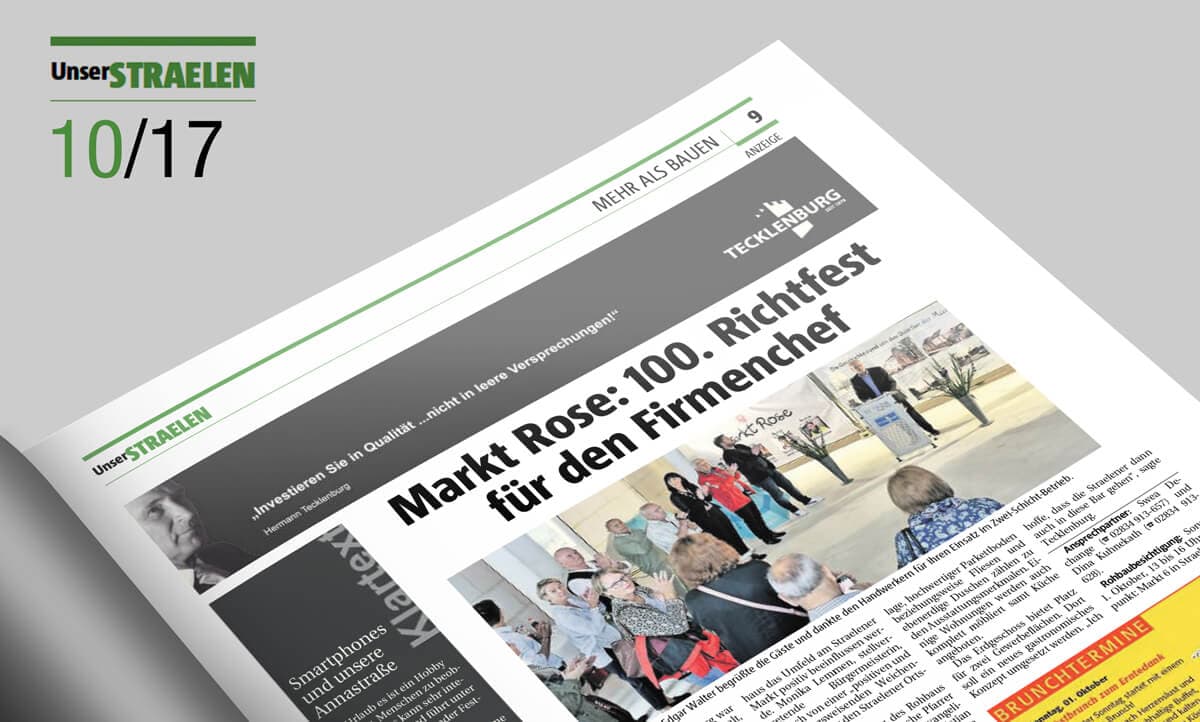 “Markt Rose”: 100. Richtfest für den Firmenchef
