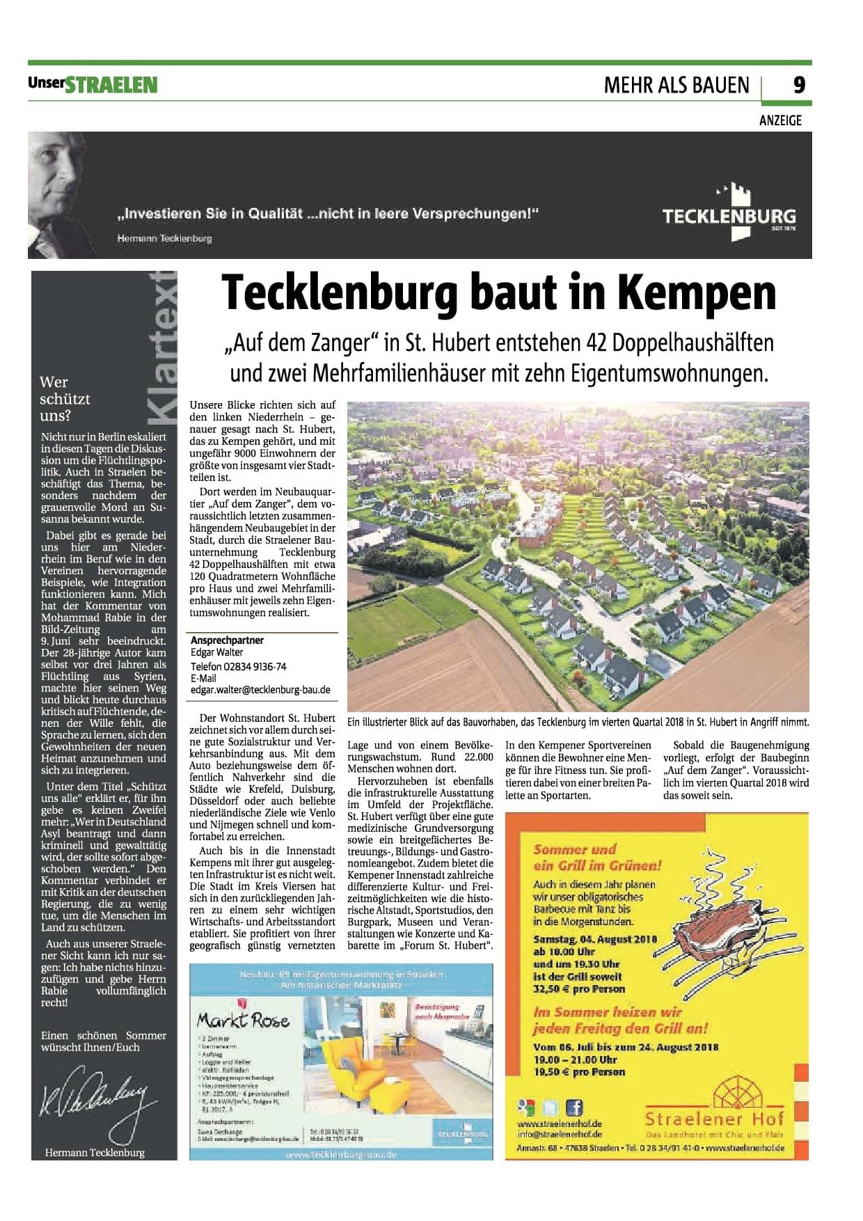 Tecklenburg builds in Kempen